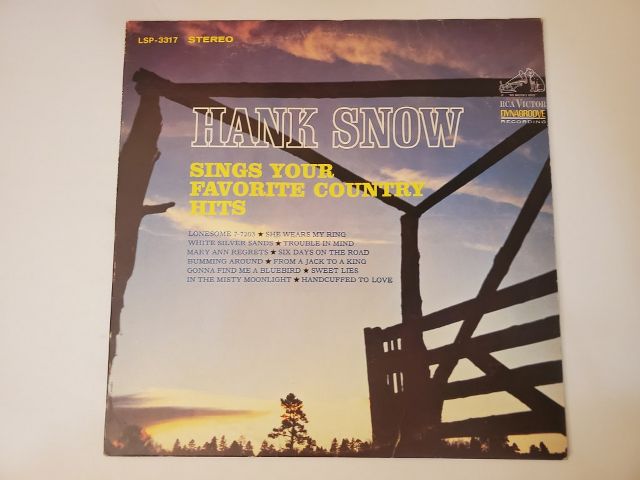 Hank Snow Sings Your Favorite Country Hits vinyl record