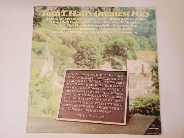 Tom T. Hall Tom T. Hall's Greatest Hits vinyl record