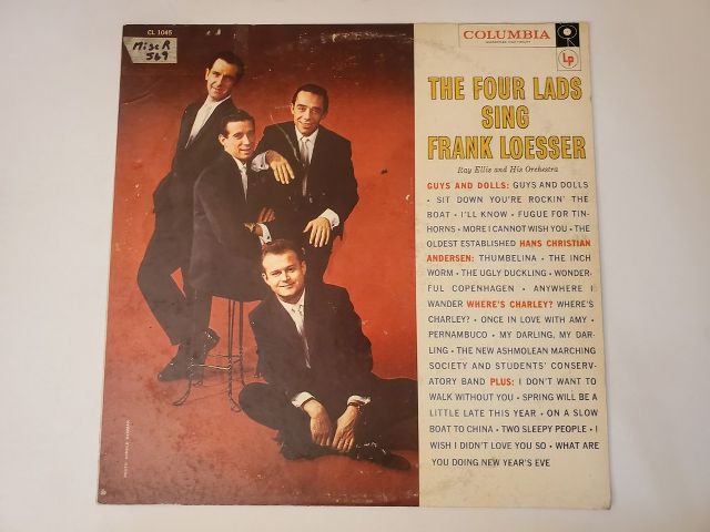 The Four Lads The Four Lads Sing Frank Loesser vinyl record