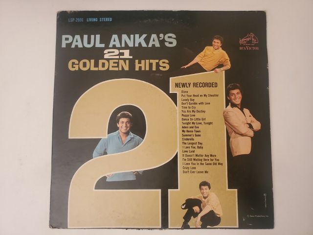 Paul Anka 21 Golden Hits vinyl record