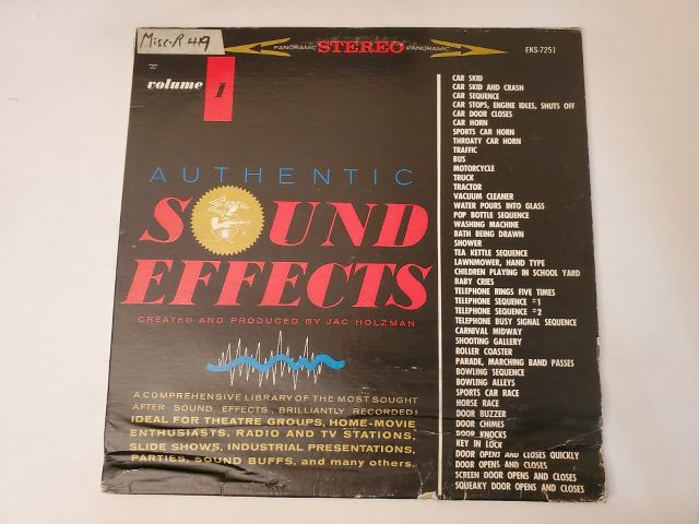 Jac Holzman Authentic Sound Effects Volume 1 vinyl record