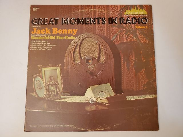 Jack Benny Great Moments in Radio Volume 1 vinyl record