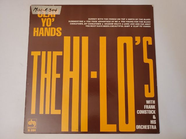 The Hi-Lo's Clap Yo' Hands vinyl record