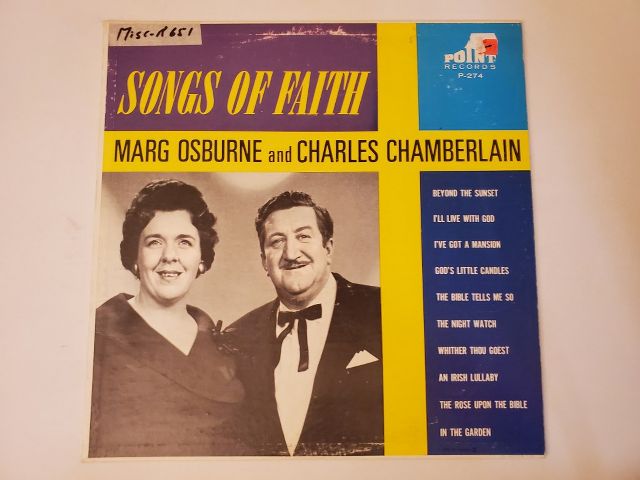 Marg Osburne and Charles Chamberlain Songs of Faith vinyl record