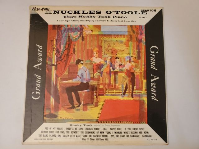 Knuckles O'Toole Plays Honky Tonk Piano vinyl record