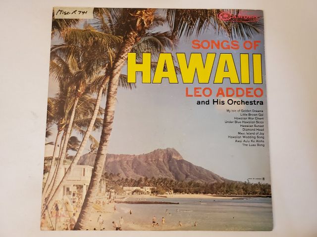 Leo Addeo and His Orchestra Songs of Hawaii vinyl record