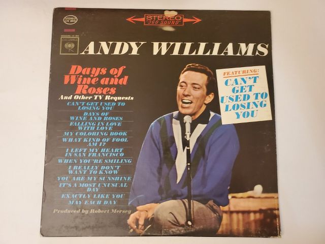 Andy Williams Days of Wine and Roses and Other TV Requests vinyl record
