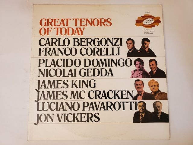 Various Artists Great Tenors of Today vinyl record