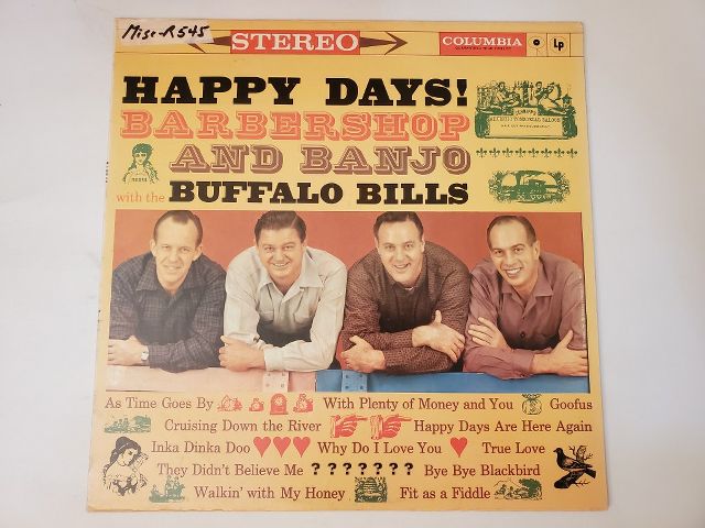The Buffalo Bills Happy Days! Barbershop and Banjo vinyl record