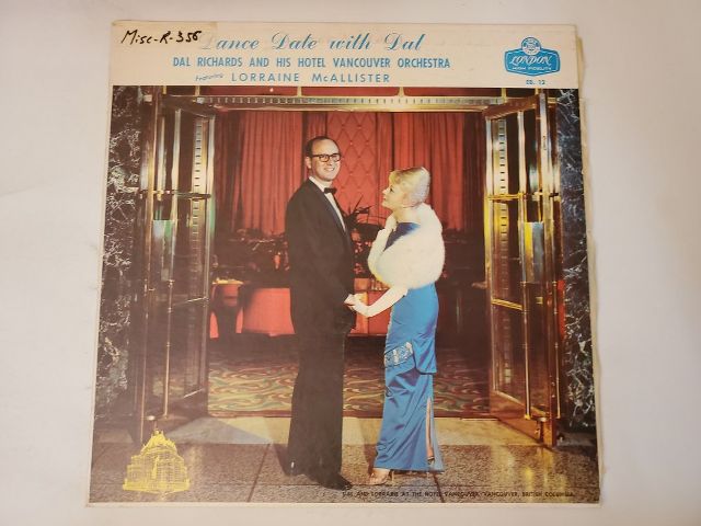 Dal Richards and His Hotel Vancouver Orchestra Dance Date with Dal vinyl record
