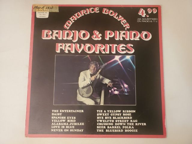 Maurice Bolyer Banjo & Piano Favorites vinyl record