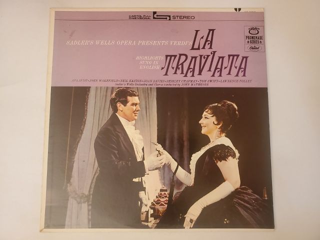 Sadler's Wells Opera La Traviata vinyl record