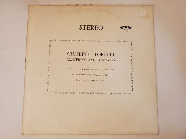 Giuseppe Torelli Concertos and Sinfonias vinyl record