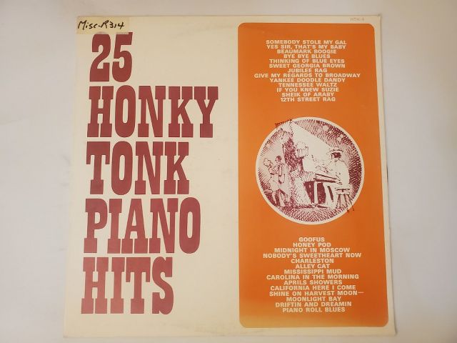 Unknown 25 Honky Tonk Piano Hits vinyl record