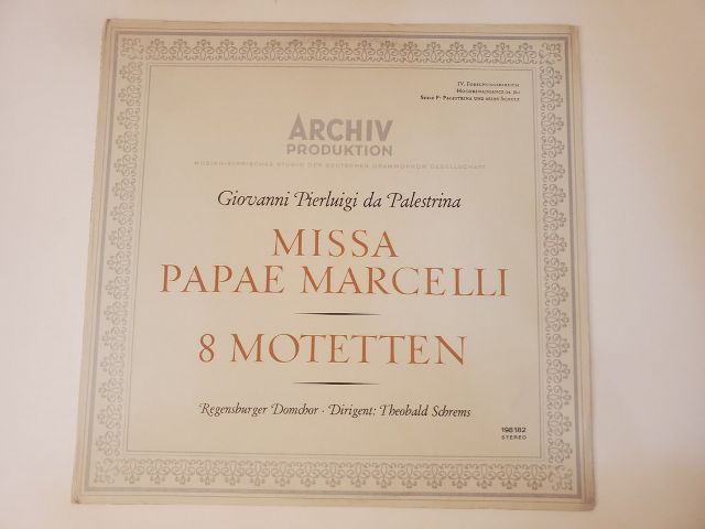 Giovanni Pierluigi da Palestrina Missa Papae Marcelli vinyl record