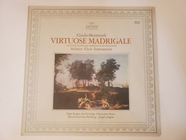 Claudio Monteverdi Virtuose Madrigale vinyl record