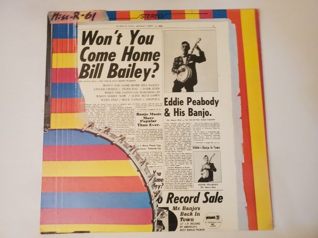 Eddie Peabody Won't You Come Home Bill Bailey? vinyl record