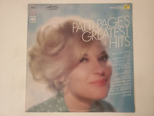 Patti Page Patti Page's Greatest Hits vinyl record