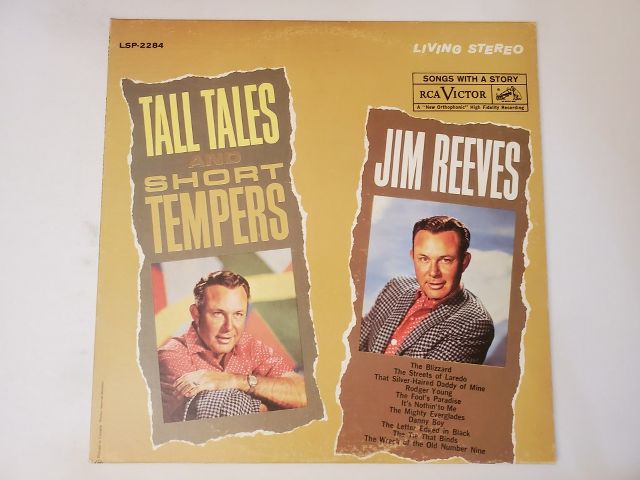 Jim Reeves Tall Tales and Short Tempers vinyl record