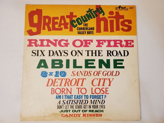 The Cumberland Valley Boys Great Country Hits vinyl record