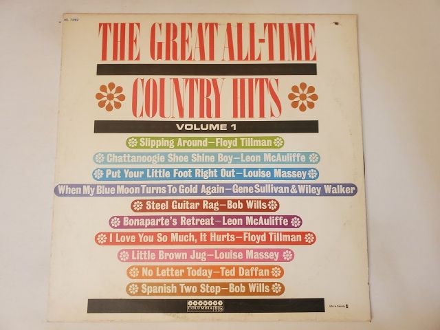 Various Artists The Great All-Time Country Hits Volume 1 vinyl record