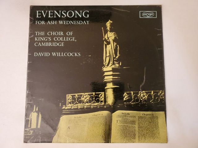 The Choir of King's College Cambridge Evensong for Ash Wednesday vinyl record