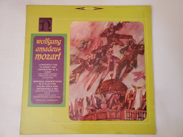 Wolfgang Amadeus Mozart Concerto for Clarinet and Orchestra in A, K.622 / Sinfonia Concertante in E Flat vinyl record