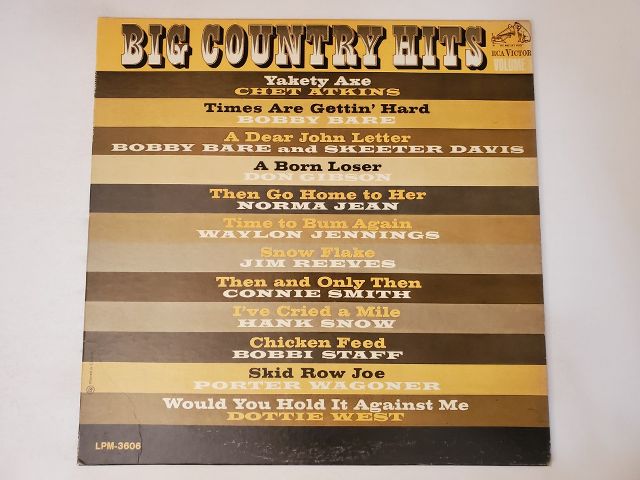 Various Artists Big Country Hits vinyl record
