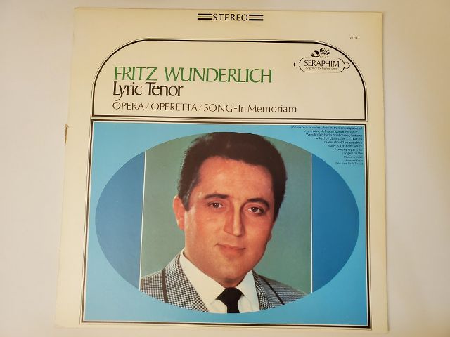 Fritz Wunderlich Lyric Tenor vinyl record