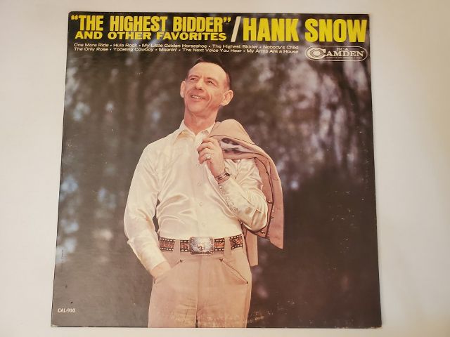 Hank Snow The Highest Bidder and Other Favorites vinyl record