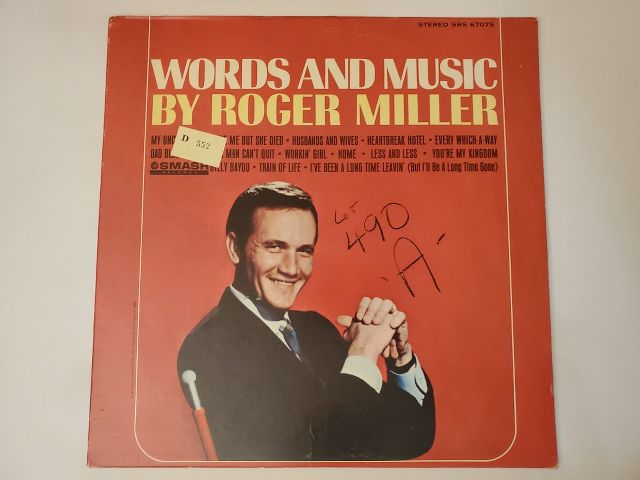 Roger Miller Words and Music by Roger Miller vinyl record