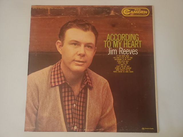 Jim Reeves According to My Heart vinyl record