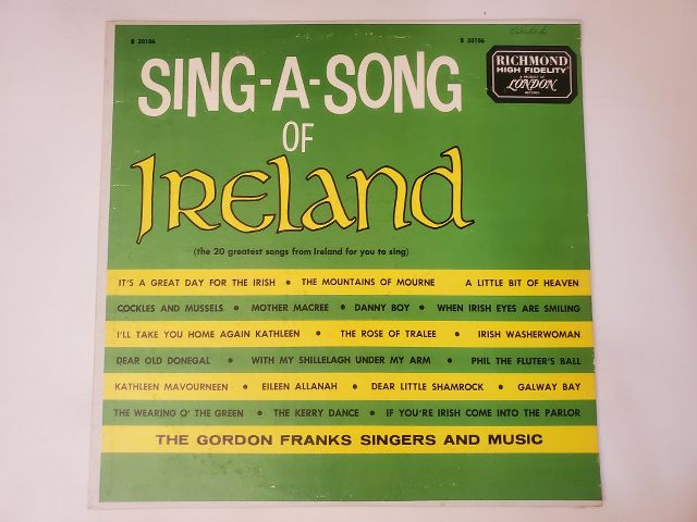 The Gordon Franks Singers and Music Sing-A-Song of Ireland vinyl record