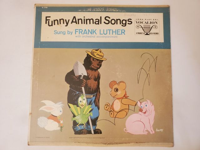 Frank Luther Funny Animal Songs vinyl record