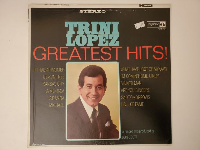 Trini Lopez Greatest Hits vinyl record