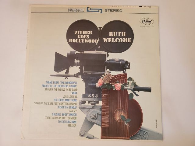 Ruth Welcome Zither Goes Hollywood vinyl record