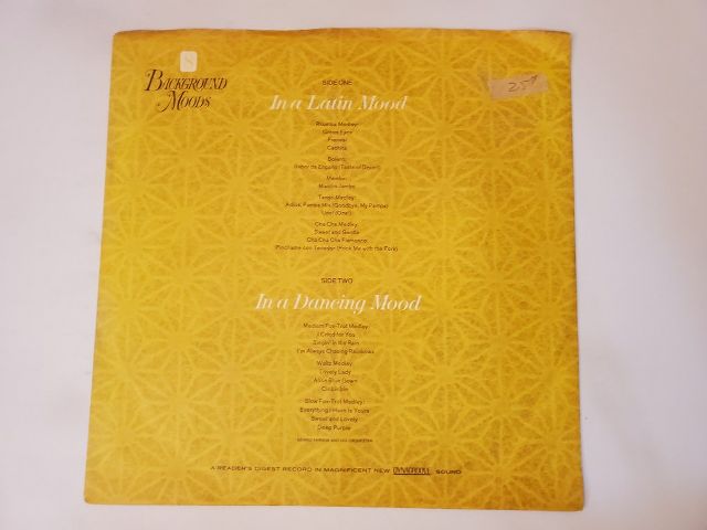 Unknown Background Moods vinyl record