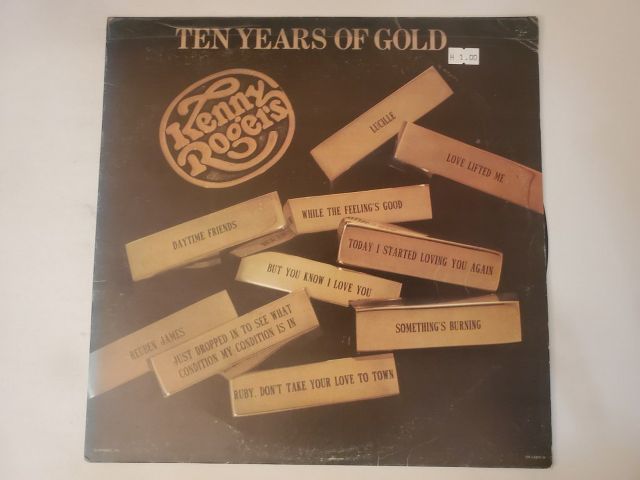 Kenny Rogers Ten Years of Gold vinyl record