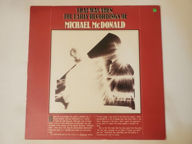 Michael McDonald That Was Then, The Early Recordings of vinyl record