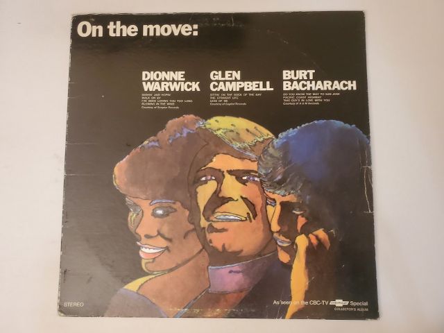 Dionne Warwick, Glen Campbell, Burt Bacharach On the Move vinyl record