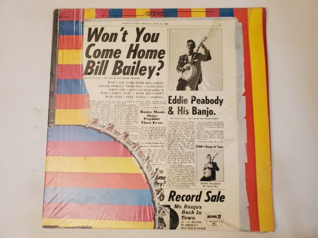 Eddie Peabody Won't You Come Home Bill Bailey? vinyl record