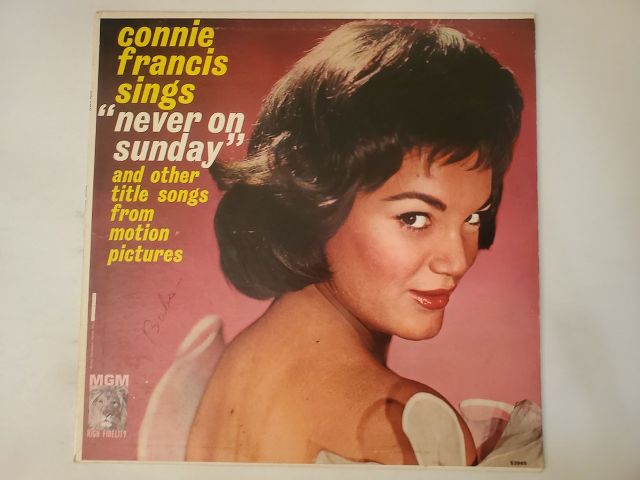 Connie Francis Sings 'Never on Sunday' and Other Title Songs from Motion Pictures vinyl record