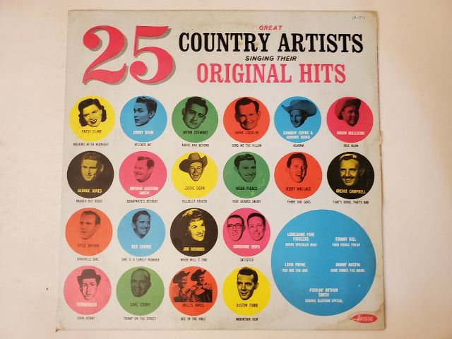 Various Artists 25 Great Country Artists Singing Their Original Hits vinyl record