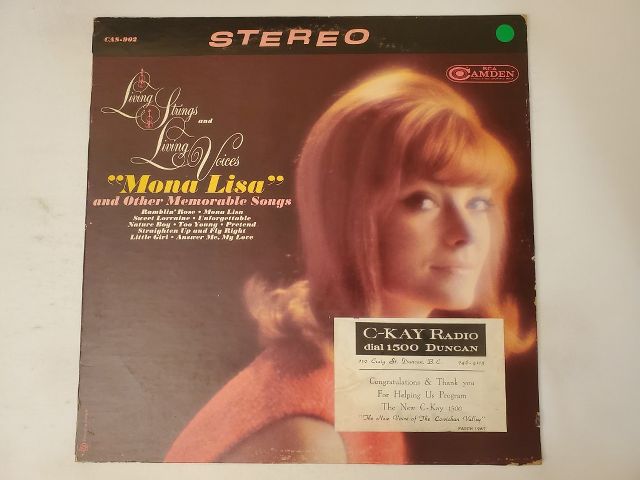 Living Strings and Living Voices Mona Lisa and Other Memorable Songs vinyl record