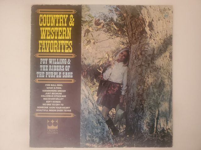 Foy Willing & The Riders of The Purple Sage Country & Western Favorites vinyl record