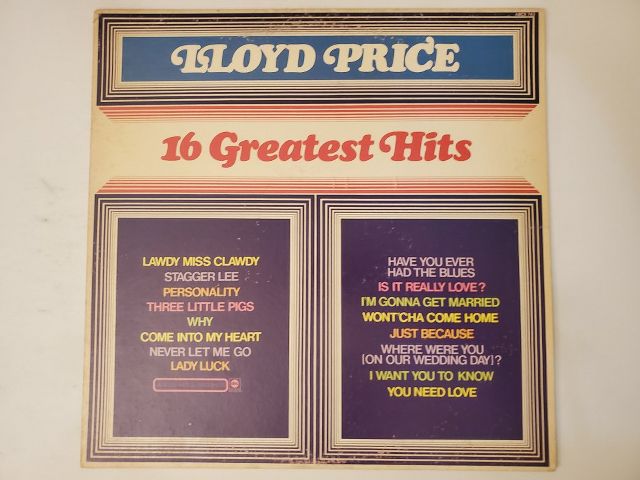 Lloyd Price 16 Greatest Hits vinyl record