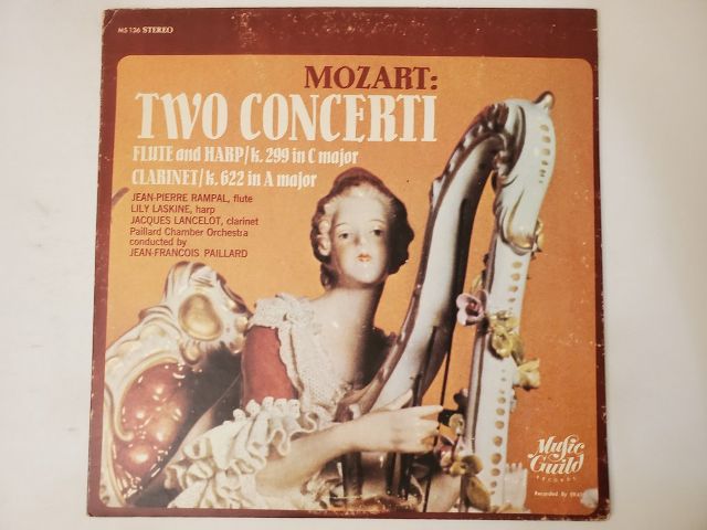 Wolfgang Amadeus Mozart Two Concerti: Flute and Harp / k. 299 in C major, Clarinet / k. 622 in A major vinyl record