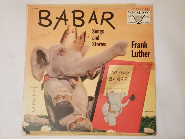 Frank Luther Babar Songs and Stories vinyl record