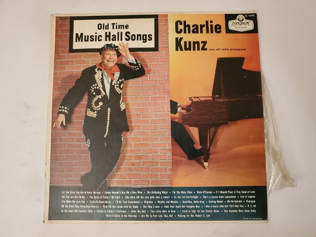 Charlie Kunz Old Time Music Hall Songs vinyl record