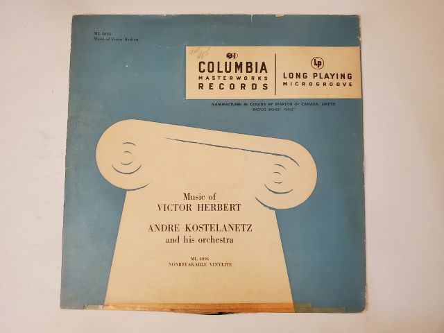 Andre Kostelanetz and his Orchestra Music of Victor Herbert vinyl record